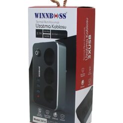 TERMAL AKIM KORUMALI 2.1A 3LÜ PRİZ 3XUSB 2MT ANAHTARLI UZATMA KABLO SİYAH