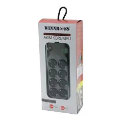 TERMAL AKIM - KISA DEVRE KORUMALI 8Lİ PRİZ 2+2 USB-TYPE-C - 2 METRE ANAHTARLI UZATMA KABLO 16A - 4000W