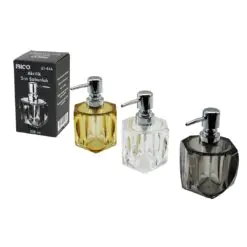 TOMBUL KARE - 4-KALPLİ GÖVDE  ŞEFFAF - RENKLİ   AKRİLİK - MİKA KRİSTAL  SIVI SABUNLUK  220ML