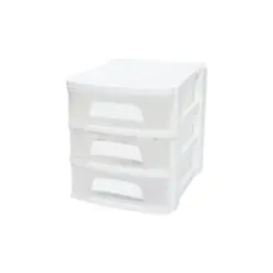TONTON - NO:1 ÇEKMECE 3 KATLI 21.5X16.5X18.5 CM - SİYAH VEYA BEYAZ RENK GÖNDERİLİR