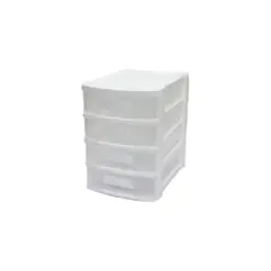TONTON - NO:2 ÇEKMECE 4 KATLI 16.5X21.5X24CM BEYAZ VEYA SİYAH HERHANGİ BİR RENK GÖNDERİLİR