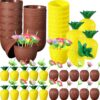 Tropikal Parti Bardak Seti – Ananas ve Hindistan Cevizi Şekilli Pipetli Bardaklar (20 Adet)