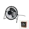 USB - MİNİ FAN METAL KASA - AYAK=360 DERECE MASA ÜSTÜ VANTİLATÖR 4-METAL PERVANE 13.5X11X15CM5V-2.5W
