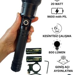 Wison WS-5412 Tüfek Feneri, Geniş Açı Avcı El Feneri 20 Watt