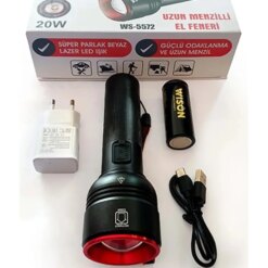 WISON WS-5572 20W Uzun Menzilli Şarjlı Metal El Feneri