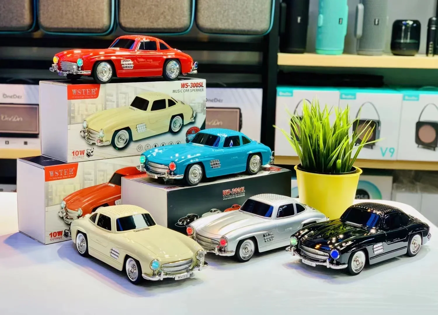 WS-300SL Klasik Benz Model 10W Bluetooth Hoparlör Fm Radyo USB