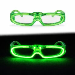 Yeşil LED Işıklı Parti Gözlüğü 3 Modlu – Glow - Gece Eğlence Gözlüğü