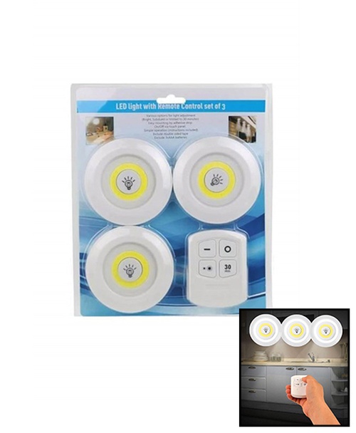 YUVARLAK 3 PARÇA  DOKUNMATİK - KUMANDALI LAMBA SETİ