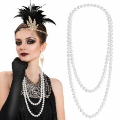 1920 Gatsby İnci Kolye – Vintage Uzun Beyaz İnci Kolye