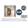 2 PCS 94W 120CM KRİSTAL LED BANT ARMATÜR BEYAZ=6500K ALÜMİNYUM KAPAK IP20 - Y BAĞLANTI EAMP-093/1B