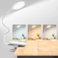 360° Esnek Kitap Okuma Lambası – Mandallı, USB Şarjlı, 3 Renk 3 Parlaklık, Dokunmatik Kontrollü Göz Korumalı LED Lamba