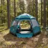 4 Kişilik Otomatik Kamp Çadırı – Altıgen Tasarım, Çift Kapılı, Suya Dayanıklı, Hızlı Kurulumlu Geniş Aile Outdoor Çadırı 240x240x160 cm
