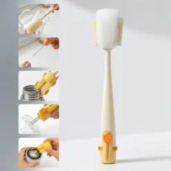 5’i 1 Arada Çok Amaçlı Şişe Temizleme Fırçası – Sürahi, Kavanoz, Pipet, Kapak, Emzik ve Biberon Temizlik Seti
