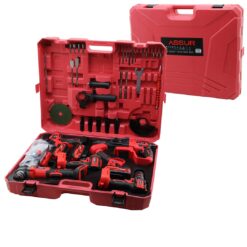 6PCS USTA ELEKTRİKLİ ALET SETİ ŞARJLI=21V SPRAL TAŞLAMA - HİLTİ - BAĞ MAKAS - SOMUN SÖKME - DARBELİ VİDALAMA - BUDAMA TESTERE PLASTİK ÇANTALI ASR-1268