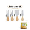 CHEESE KNİFE SET 4PCS PEYNİR BIÇAK SETİ AHŞAP BAMBU SAPLI