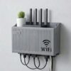Duvar Tipi Wi-Fi Modem Saklama Kutusu(Gri) – Kablo Düzenleyici Router Raf Organizer