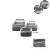 GRİ 3 BOY KARE BAMBU KENAR ORGANİZER SEPET AHŞAP ALTLIK - BEZLİ 17X21X25CM