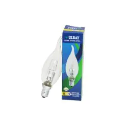 HALOJEN 28W - E14 SARI RENK KIVRIK ŞEFFAF MUM AMPUL