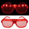 LED Işıklı Panjur Parti Gözlüğü Kırmızı Renk Shutter Gözlük