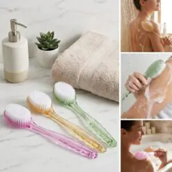 Plastik Saplı Vücut Temizleme Fırçası - Çok Amaçlı Sırt ve Vücut İçin Banyo ve Duş Kese Aparatı