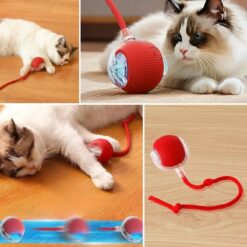 Şarjlı Otomatik Hareketli Kedi Köpek İçin 360 Derece Dönen İnteraktif Akıllı Oyun Topu