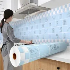 Yüksek Sıcaklığa Dayanıklı Kendiliğinden Yapışkanlı Film Su ve Yağ Geçirmez Duvar Folyosu