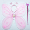 Toz Pembe Renk Kelebek Kanadı Tacı ve Sopası 50x37 cm