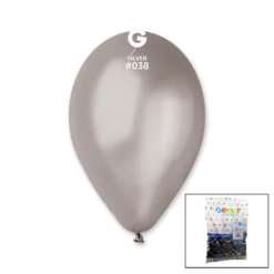 GM-110-38 METALİK - GÜMÜŞ BALON 11'' - 28CM - 100 PARÇA