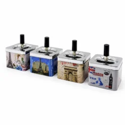 12 ADET ASHTRAY KARE - BASMALI METAL KÜLLÜK