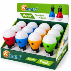 12 ADET PİLLİ FENER - AMPUL RENKLİ ASKILI K-0285