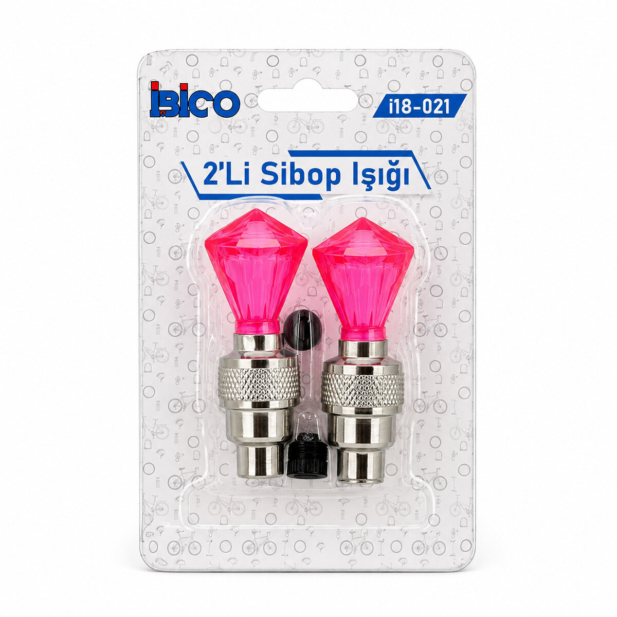 2PCS PEMBE ELMAS KESİM PRİZMA MODEL SİBOP IŞIK PİLLİ BİSİKLET - MOTOR - ARAÇ HAREKET SENSÖRLÜ İ18-021