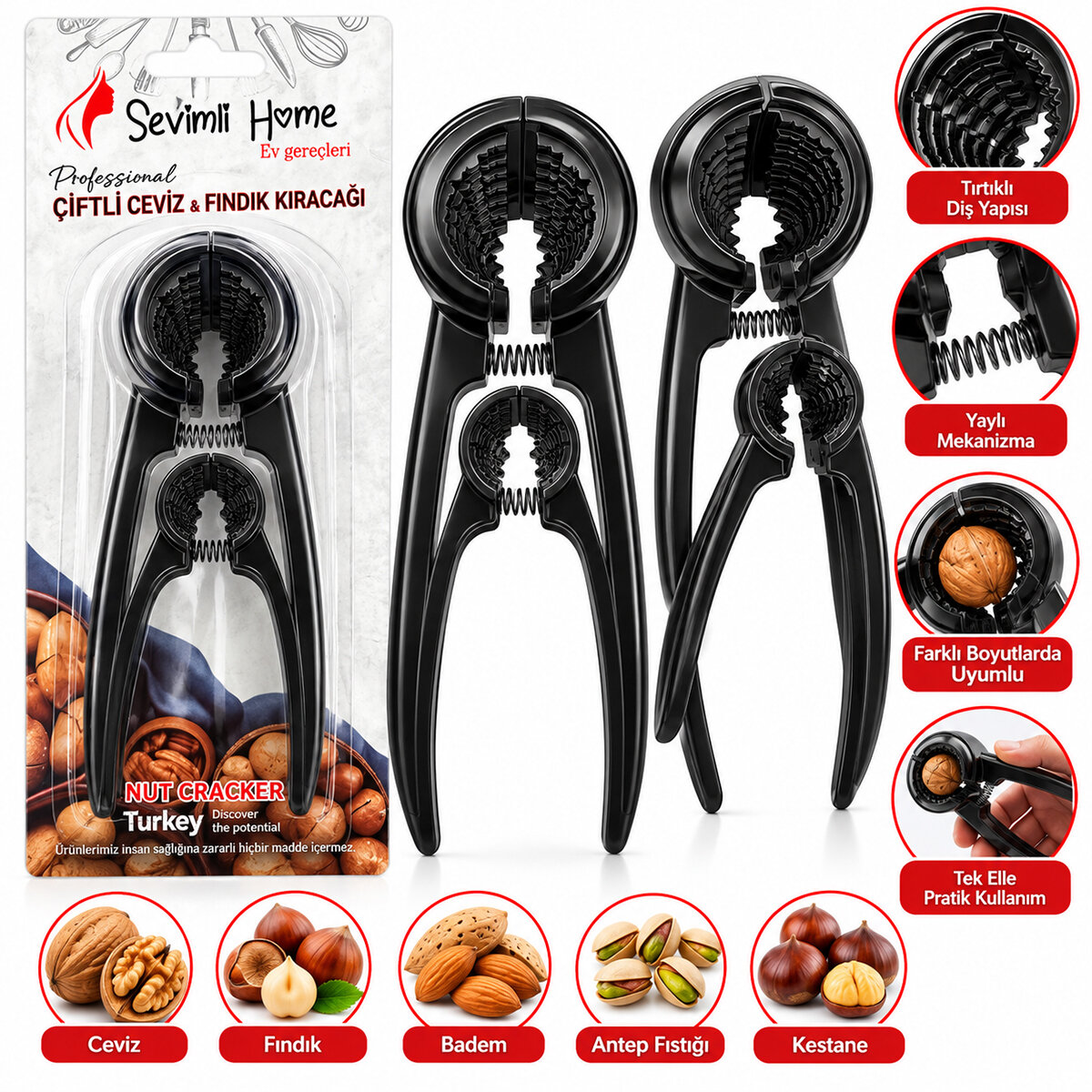 2PCS SET DÖKÜM METAL FINDIK - CEVİZ KIRACAK