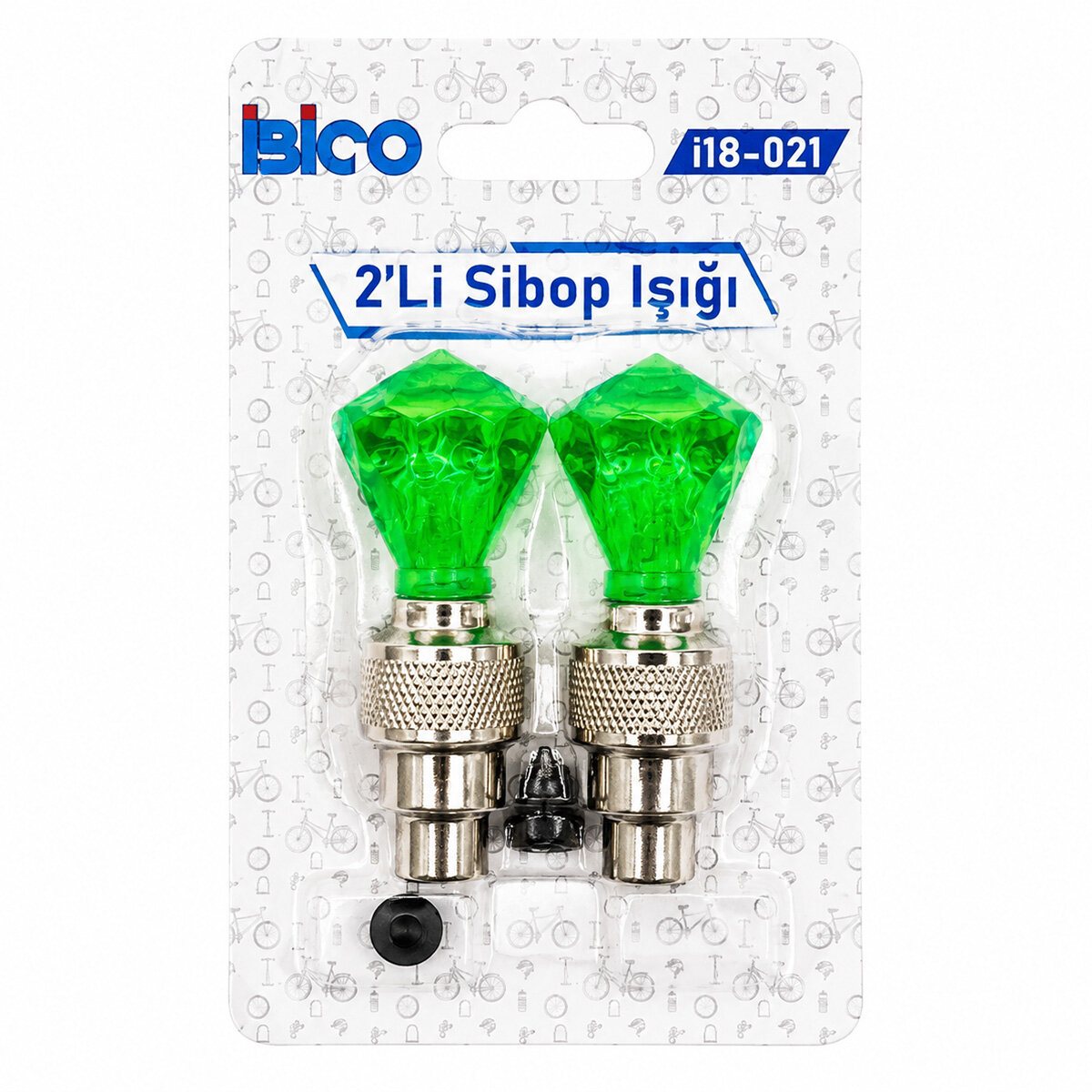 2PCS YEŞİL ELMAS KESİM PRİZMA MODEL SİBOP IŞIK PİLLİ BİSİKLET - MOTOR - ARAÇ HAREKET SENSÖRLÜ İ18-021