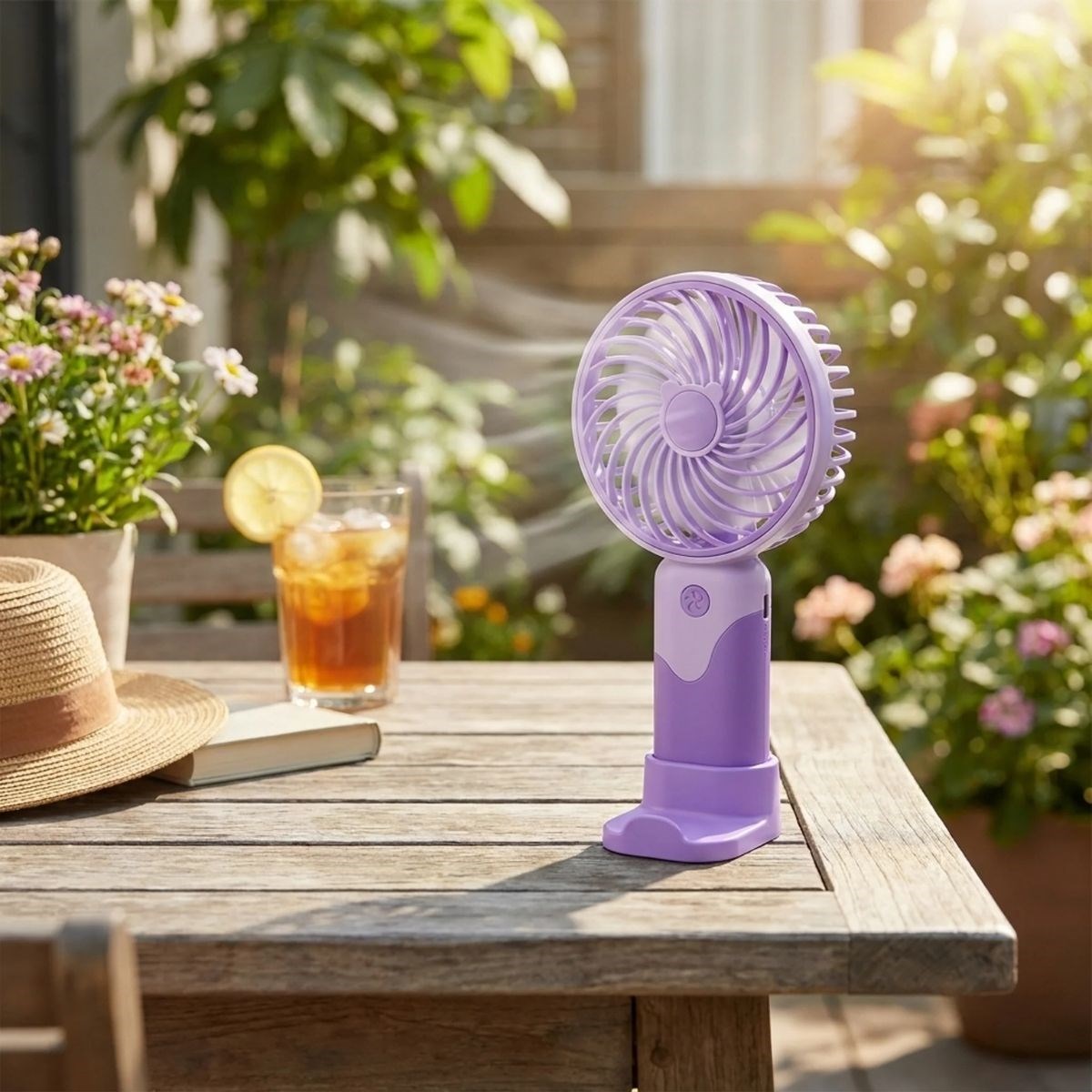 3 Kademeli Masaüstü ve El Fanı – Telefon Tutuculu, 3 Farklı Değiştirilebilir Halka Tasarımlı Mini Fan  MZL37A