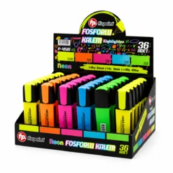 36 ADET NEON FOSFORLU KALEM - STANDLIDIR İÇİNDE 12 - SARI - 6 - TURUNCU - 6 - PEMBE - 6 - MAVİ - 6 - YEŞİL