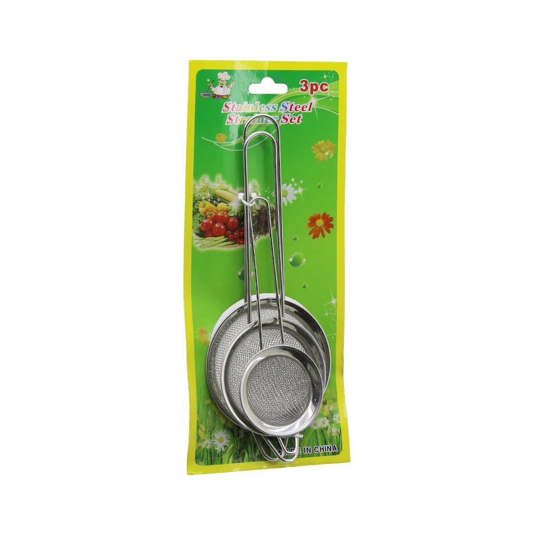 3PCS SET  MİNİ= 5-7-8CM TEL SÜZGEÇ METAL ÇERÇECE METAL SAP=8.5-10.5-10.5CM