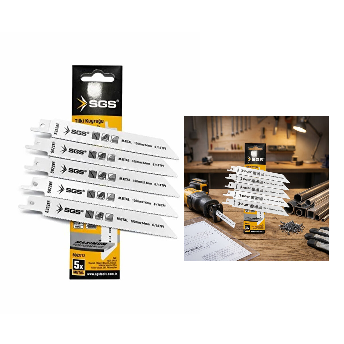 5PCS TİLKİ KUYRUĞU - TESTERE BIÇAĞI METAL 150MM/1.4MM
