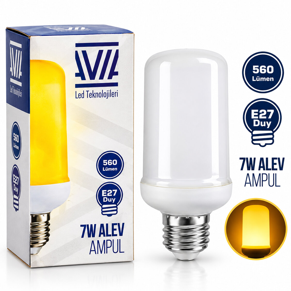 7W E27 ALEV AMPUL LAMBA 560 LÜMEN IP20