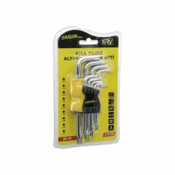 9 PCS KISA YILDIZ ALYAN ANAHTAR SETİ M-2 - 50HRC