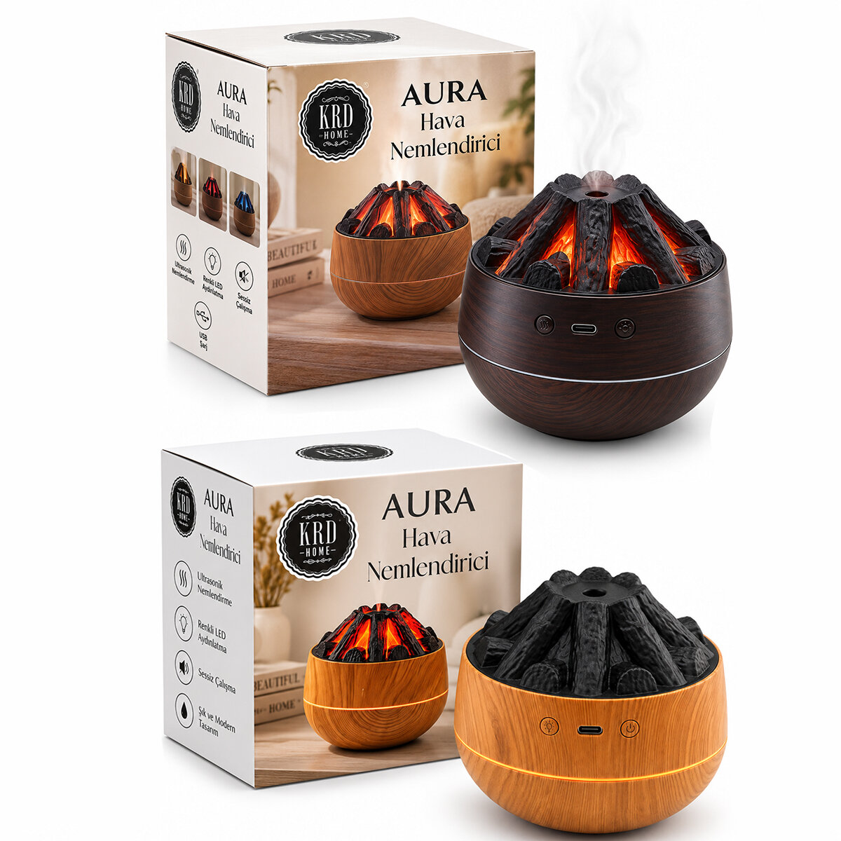 AURA ŞÖMİNE HAVA NEMLENDİRİCİ BUHAR MAKİNE - KOKU GİDERİCİ 8778