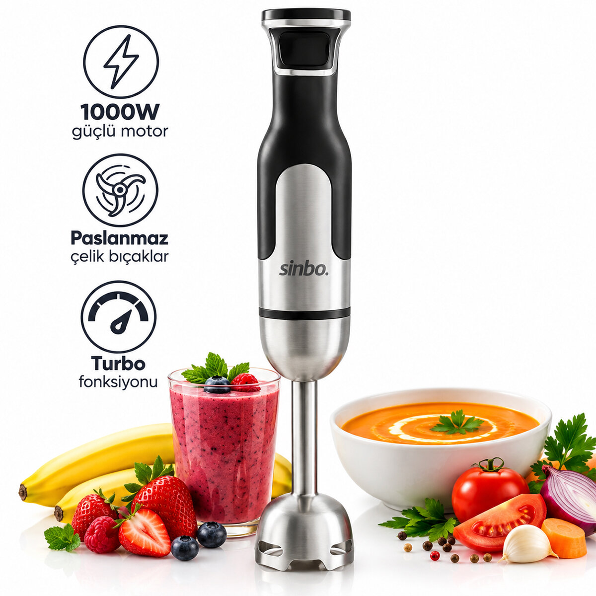 ÇUBUK EL BLENDER ÇELİK UÇLU DC MOTOR - 1000W SHB-7512
