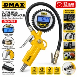 DİJİTAL HAVA ÖLÇME - LASTİK ŞİŞİRME TABANCASI 12 BAR BASINÇLI - 1/4 REKOR DMX-4798