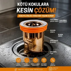 Gider Kokusu ve Böcek Önleyici Gider Kapağı, Duş ve Lavabo İçin Geri Akış Önleyici Plastik Yer Süzgeci Kapağı
