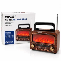 İBRELİ ŞÖMİNELİ RADYO - RETRO AM - FM - SW USB - TYPE-C SARJLI BT - TF - USB SPEAKER NS-01A PL-4730