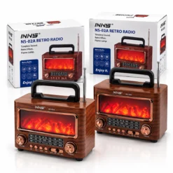 İBRELİ ŞÖMİNELİ RADYO - RETRO AM - FM - SW USB - TYPE-C SARJLI BT - TF - USB SPEAKER NS-02A PL-4731