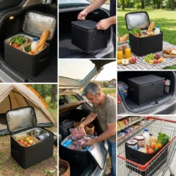 Isı Koruyucu Termal Taşıma Çantası 32 Litre – Araç Bagaj Organizeri, Termos, Katlanabilir Keçe Saklama Çantası 37x27x25 cm