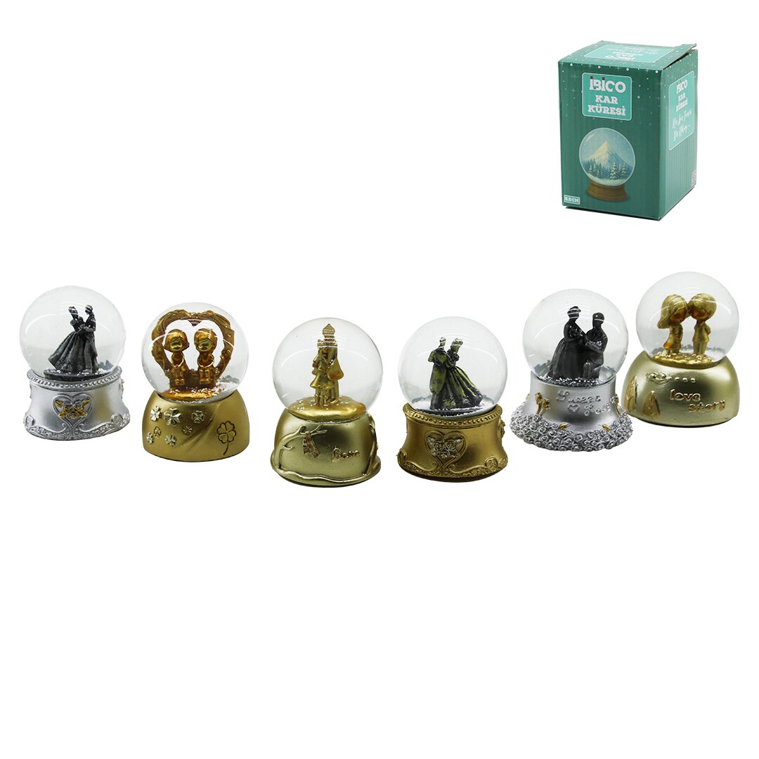 KÜÇÜK BOY - 6.5CM PİLLİ - IŞIKLI KAR KÜRESİ CAM ESKİTME İNSAN FİGÜRLÜ - DESEN MİX RENKLİ HERHANGİ BİR TANESİ GÖNDERİLİR
