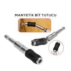 MAFSALLI MANYETİK BİTS TUTUCU 1/4 DÖNER BAŞLIK = 0-20°