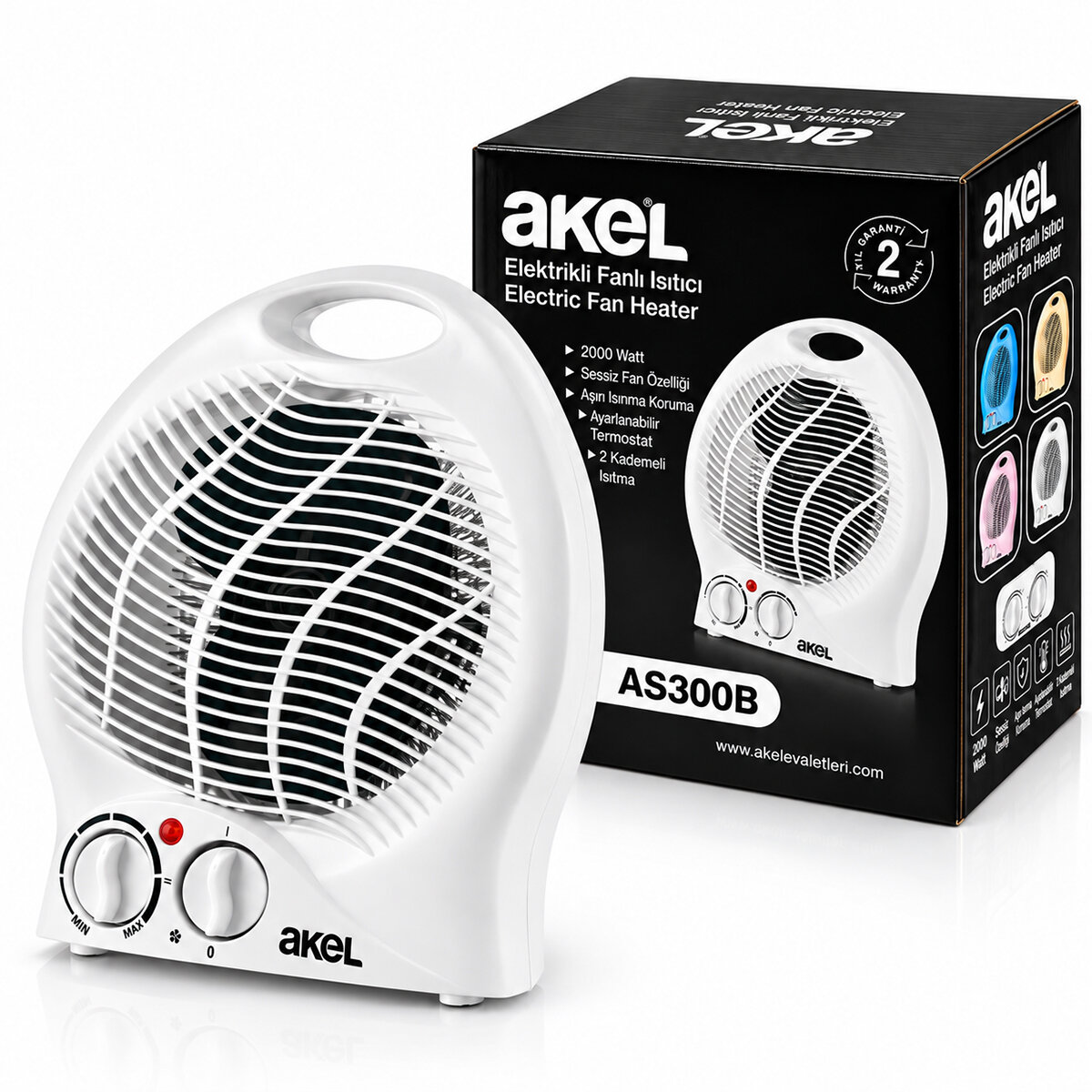 SICAK - SOĞUK ELEKTRİKLİ FANLI ISITICI 2 KADEME HIZ AYAR HIZLI ISITMA - SESSİZ FAN 2000W AS-300B